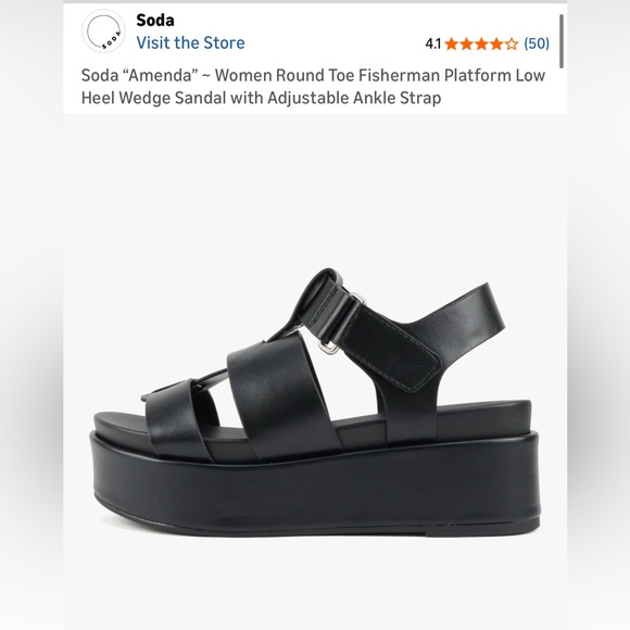 Soda Shoes - Soda Black Strappy Platform Sandals